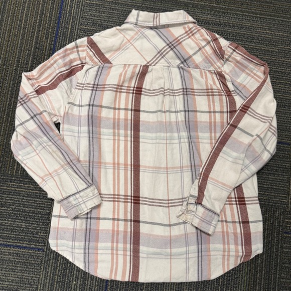 Shyanne Plaid Floral Embroidered Western Shirt Womens XL Cream Mauve Excellent - Picture 3 of 9